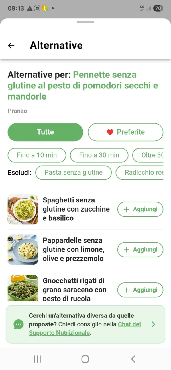 Alternative del menu