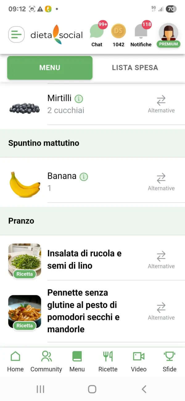 Menu del Percorso Anti-Gonfiore