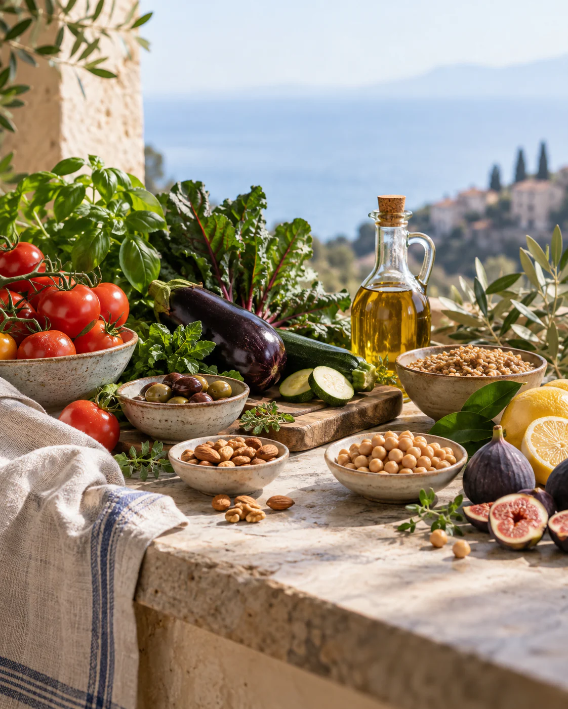 Alimenti mediterranei e ingredienti sani
