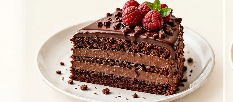Fetta abbondante di torta al cioccolato